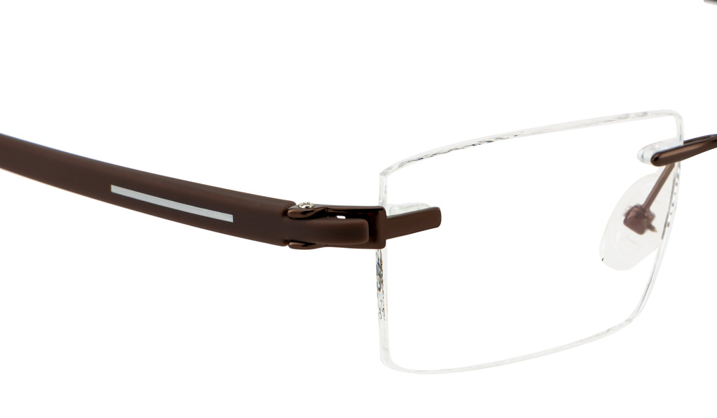 Knight Horse Clean-Edge Rimless Frame -Brown Side Finish
