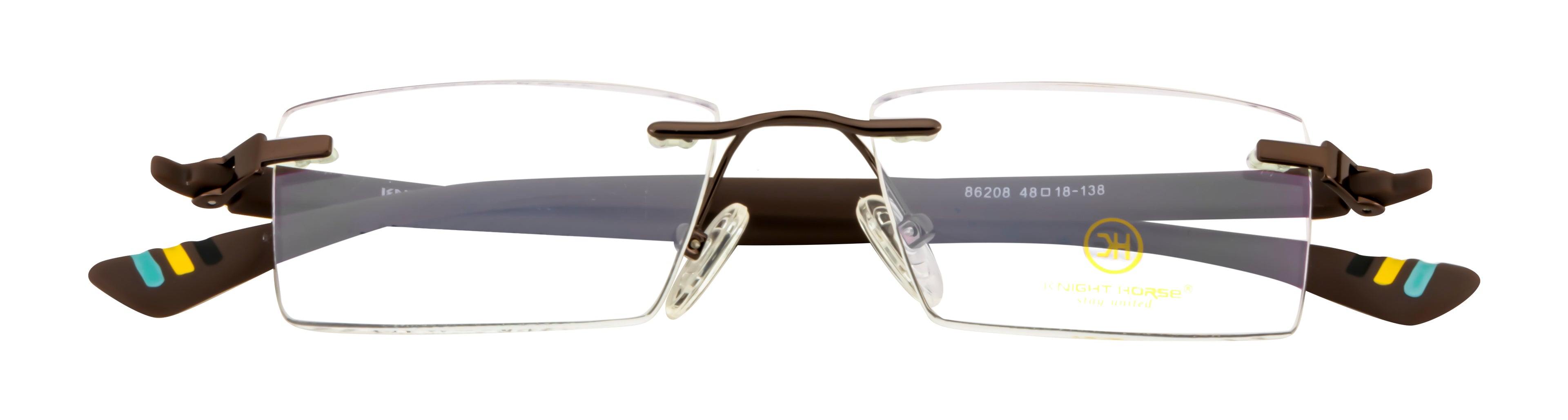 Knight Horse Clean-Edge Rimless Frame -Brown Side Finish