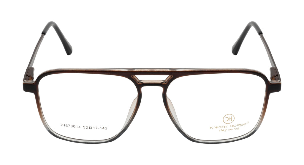 Duotone Elegance: Brown & Silver Double Bar Frame