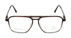 Duotone Elegance: Brown & Silver Double Bar Frame