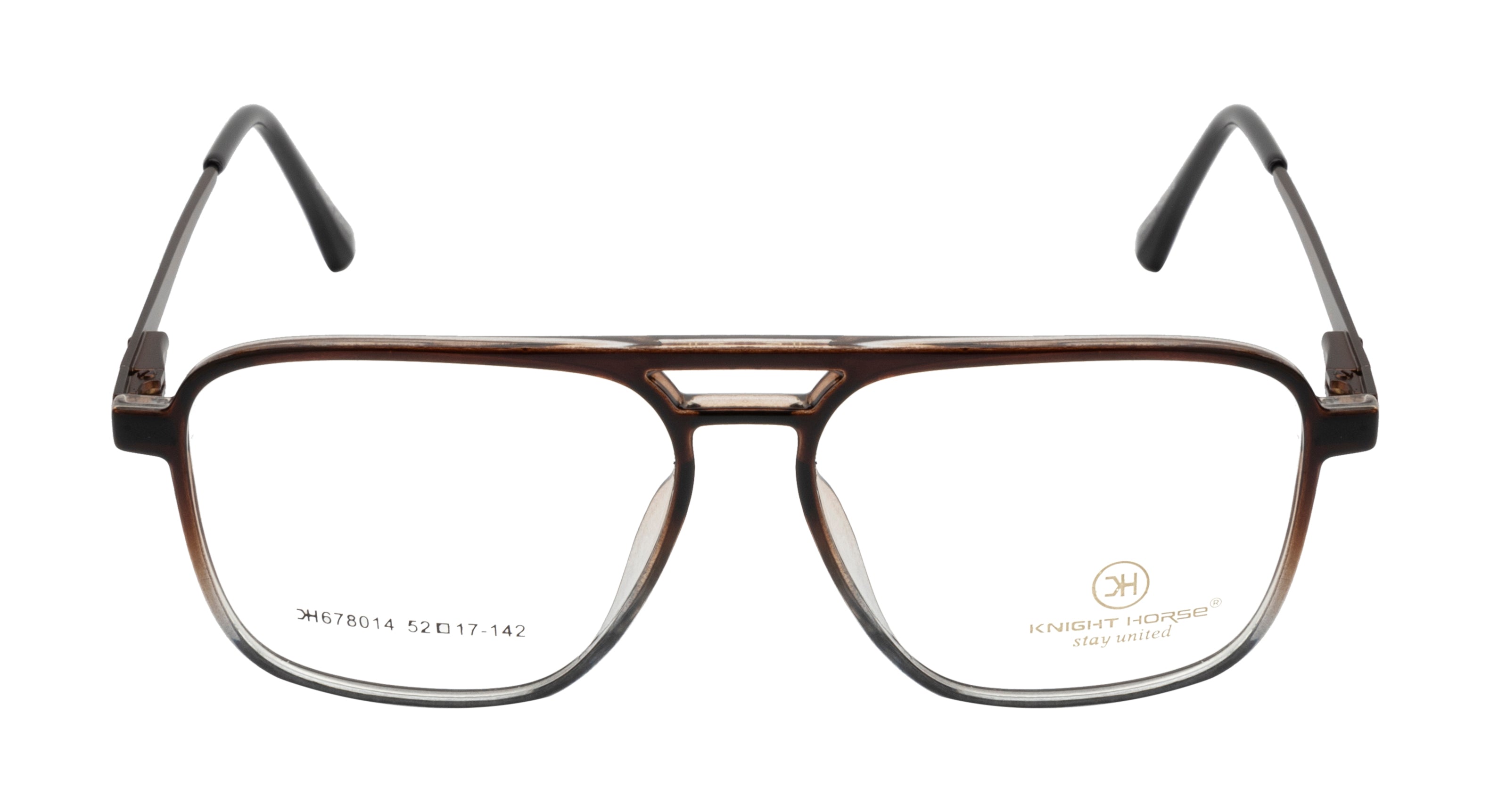 Duotone Elegance: Brown & Silver Double Bar Frame