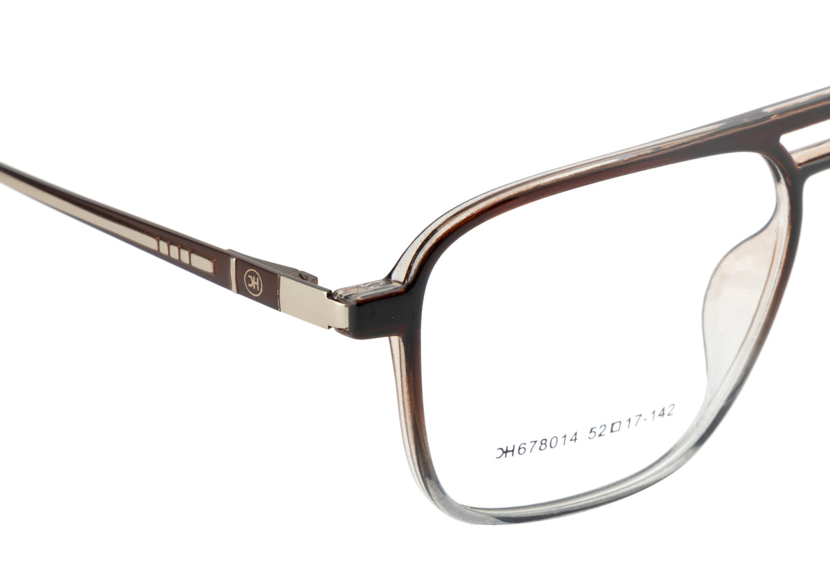 Duotone Elegance: Brown & Silver Double Bar Frame