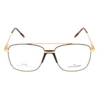 Knight Horse Gold & Brown Metal Eyeglass Frame with Double Bridge