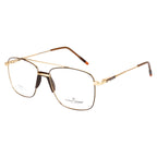 Knight Horse Gold & Brown Metal Eyeglass Frame with Double Bridge