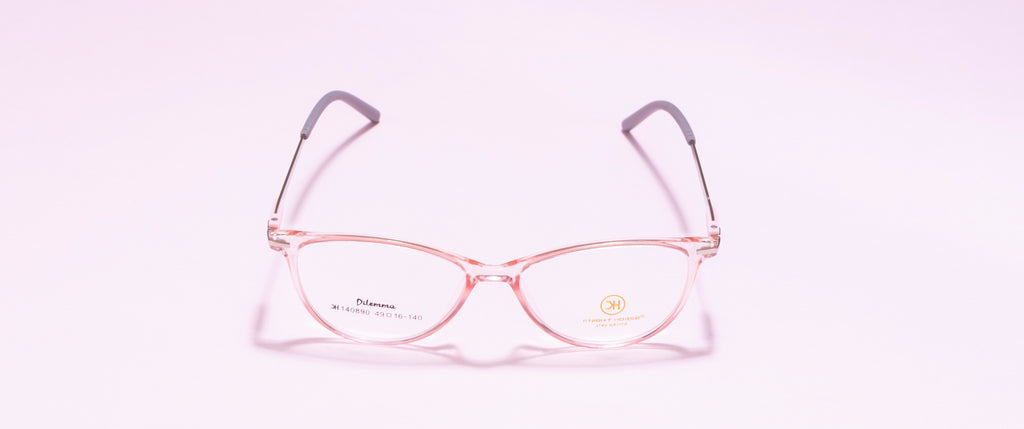 Cat-Eye Glossy Pink With Silver Accents