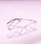 Cat-Eye Glossy Pink With Silver Accents