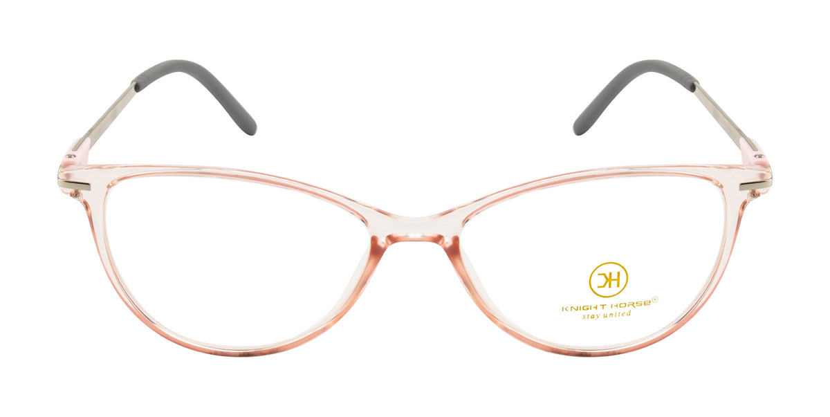 Cat-Eye Glossy Pink With Silver Accents