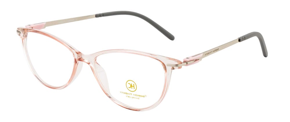 Cat-Eye Glossy Pink With Silver Accents