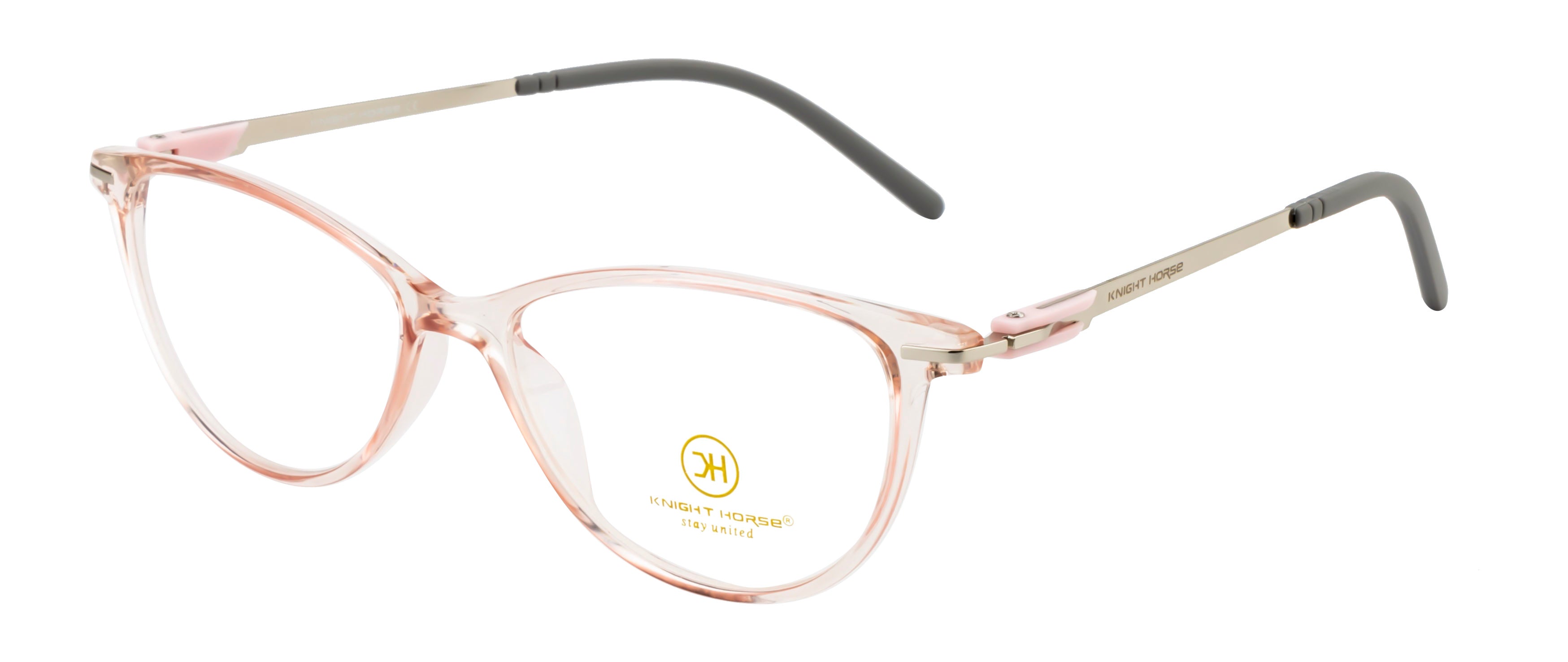 Cat-Eye Glossy Pink With Silver Accents