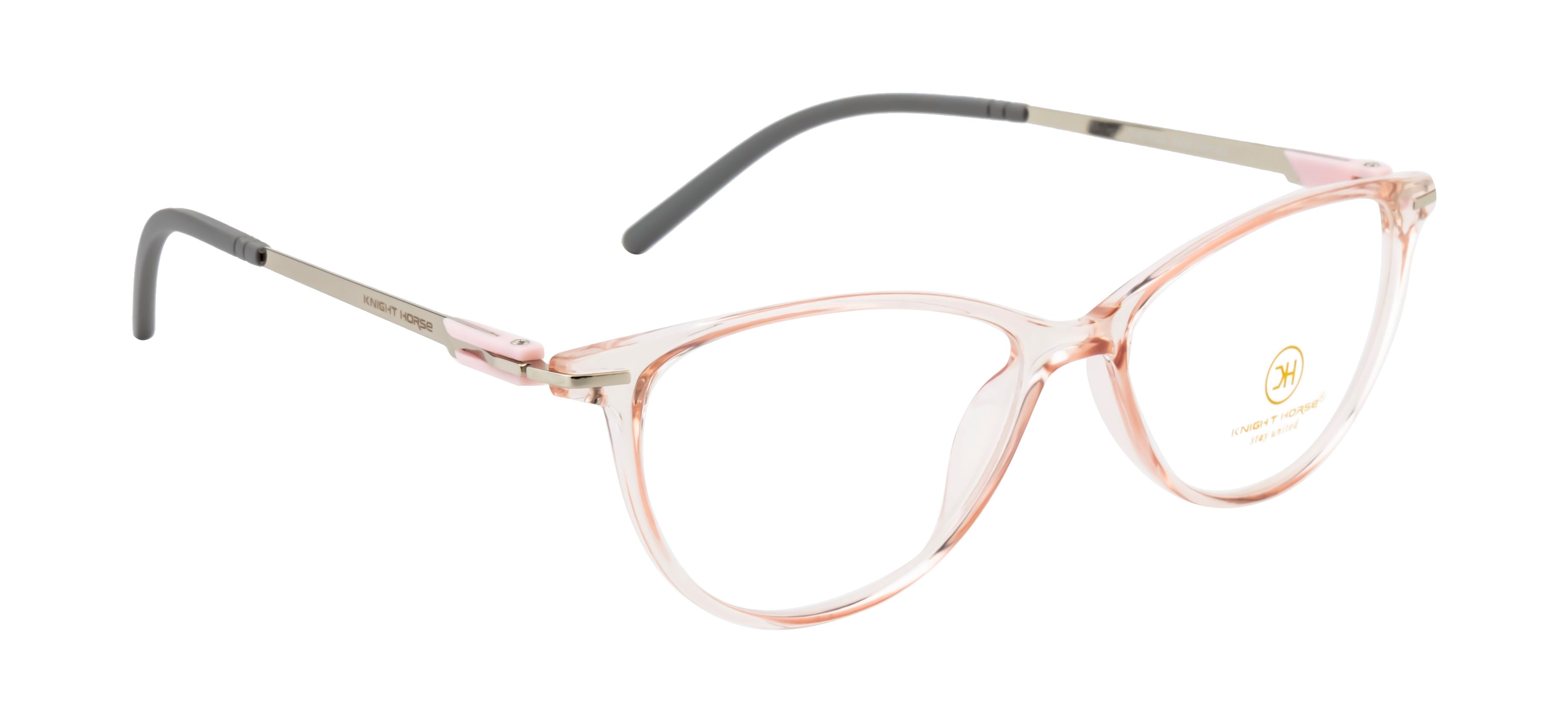 Cat-Eye Glossy Pink With Silver Accents