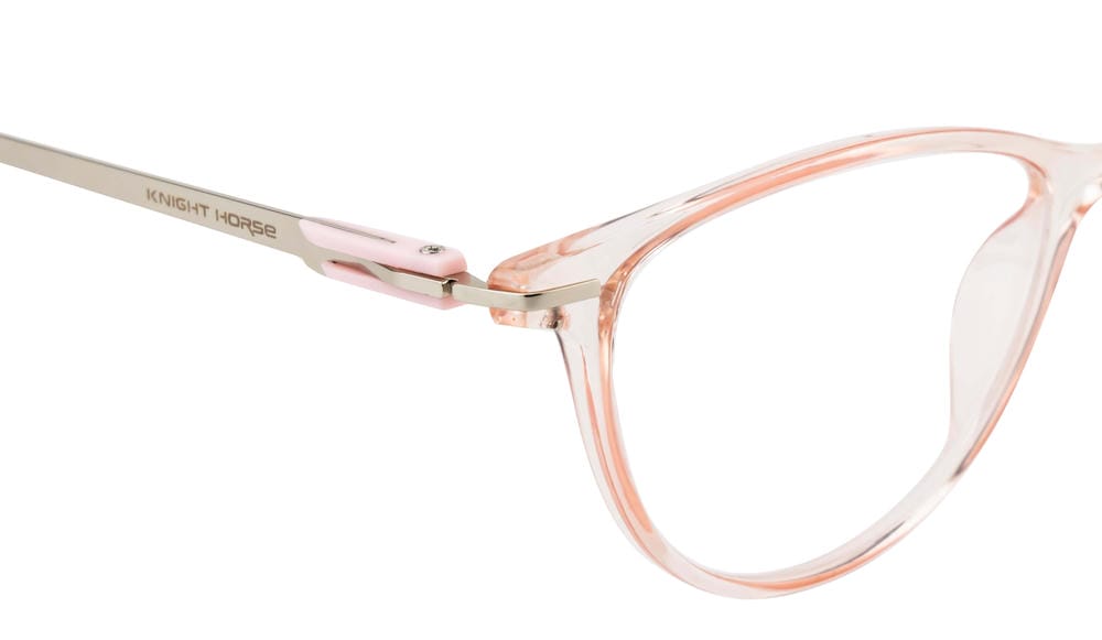 Cat-Eye Glossy Pink With Silver Accents