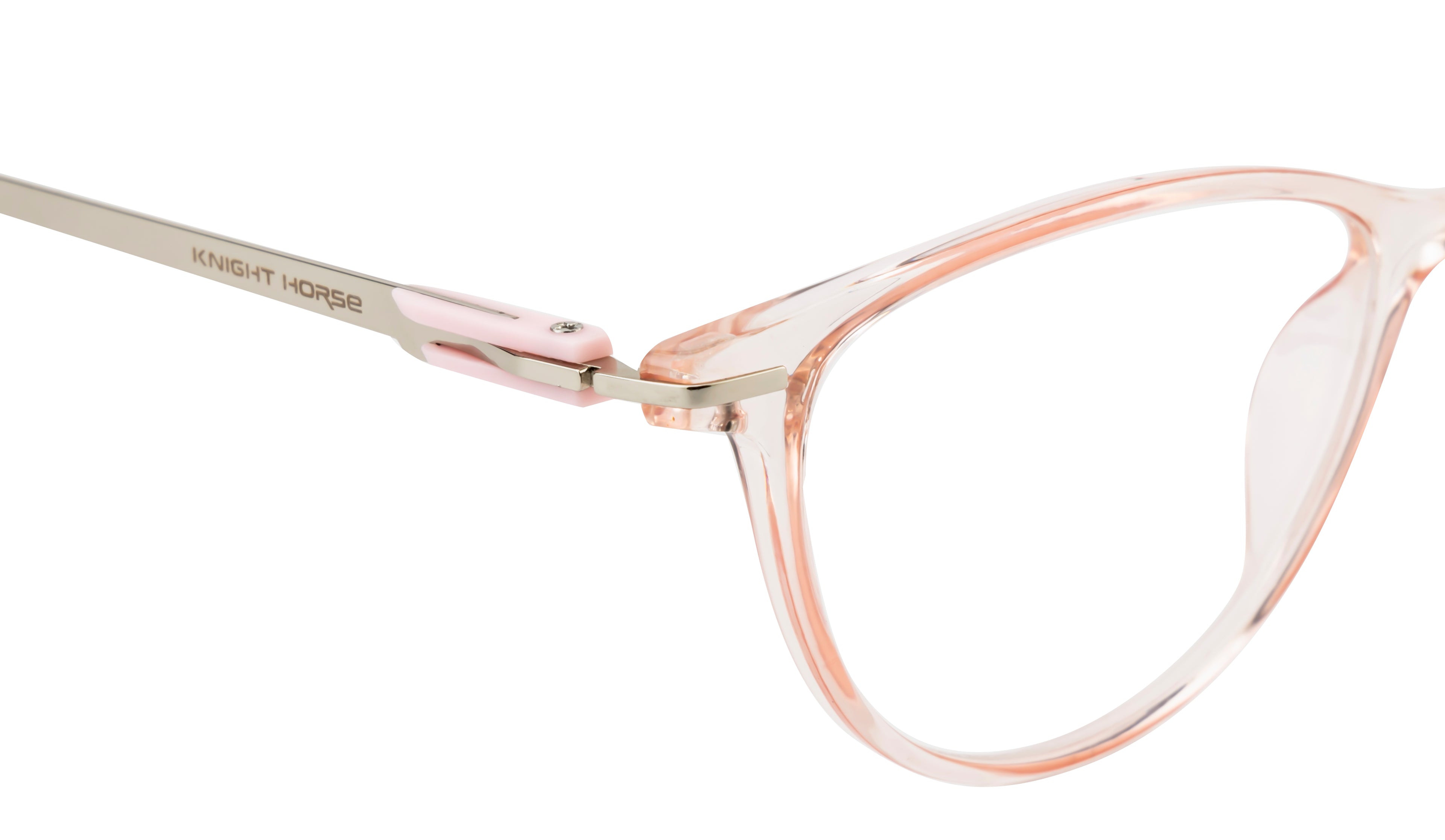 Cat-Eye Glossy Pink With Silver Accents