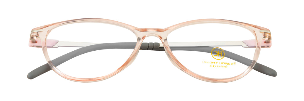 Cat-Eye Glossy Pink With Silver Accents