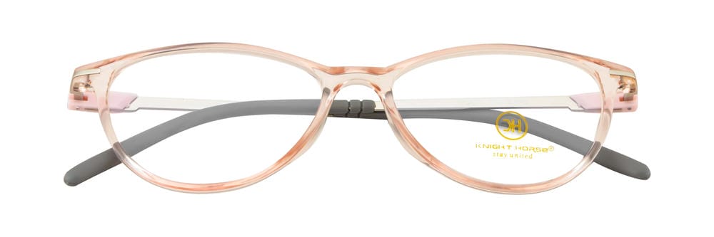 Cat-Eye Glossy Pink With Silver Accents