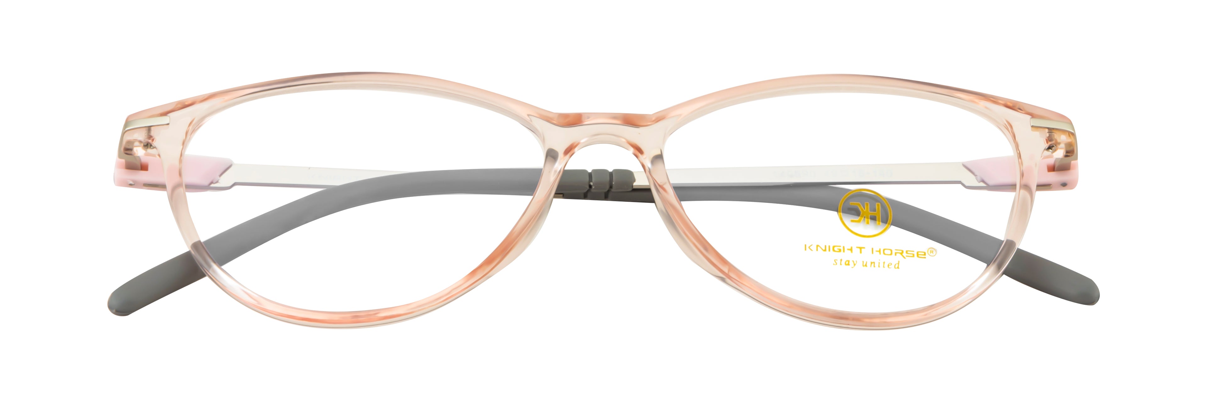 Cat-Eye Glossy Pink With Silver Accents