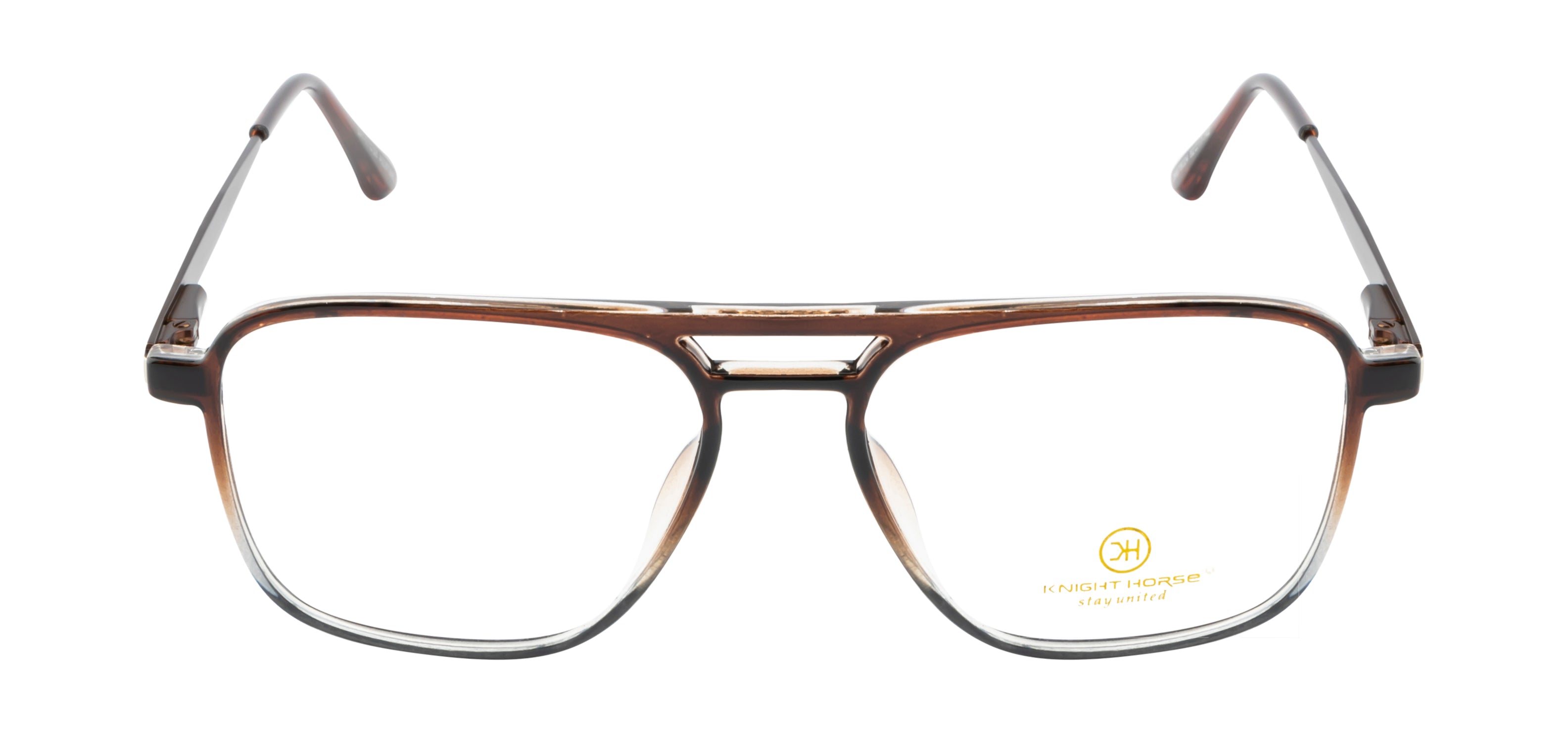 Men'S Double-Bar Square Frame With Dual Color Splash