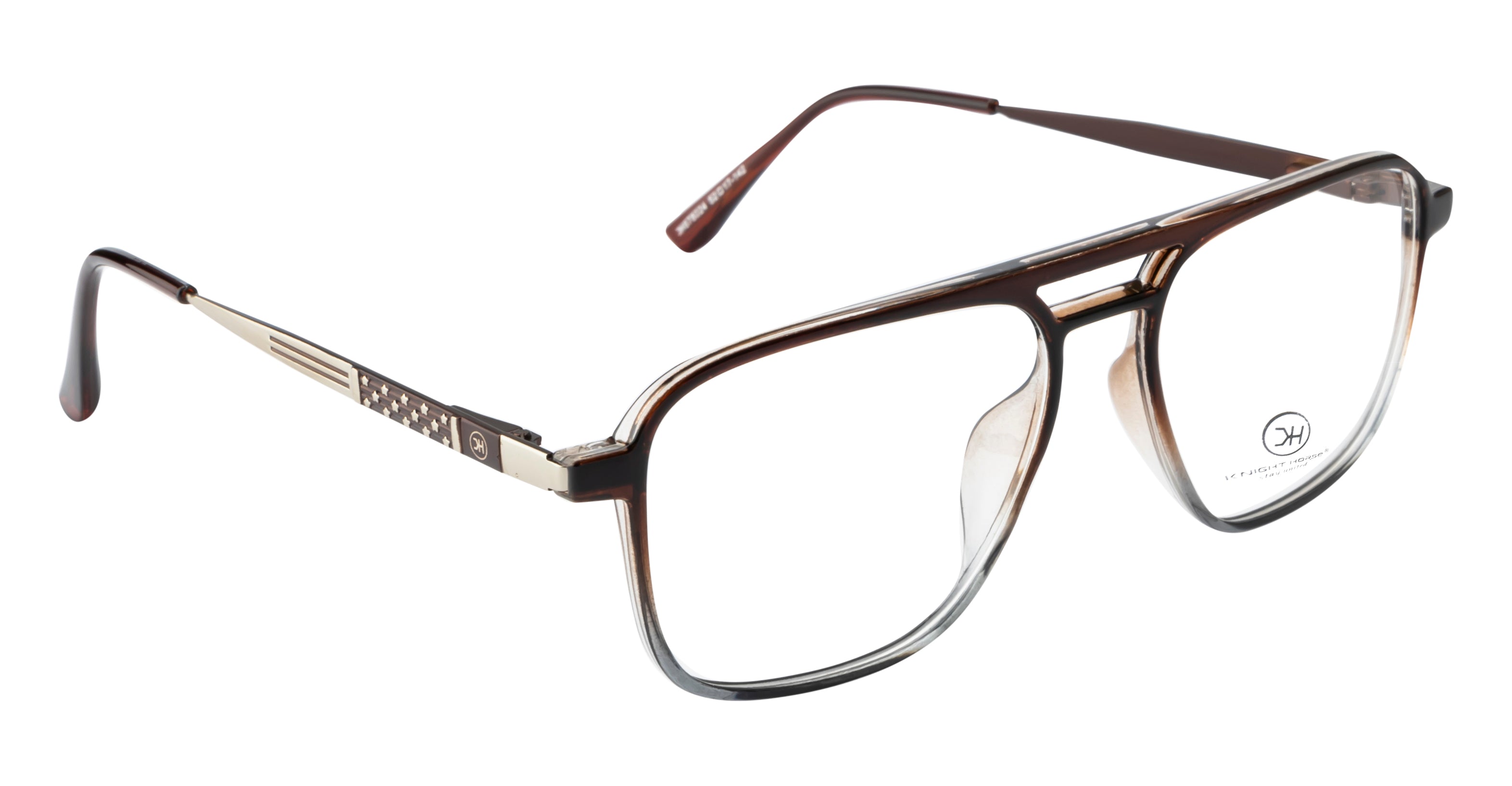 Men'S Double-Bar Square Frame With Dual Color Splash