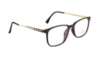 Fashion Eyewear Frames | Unisex | Rectangular |Brown-Gold Design