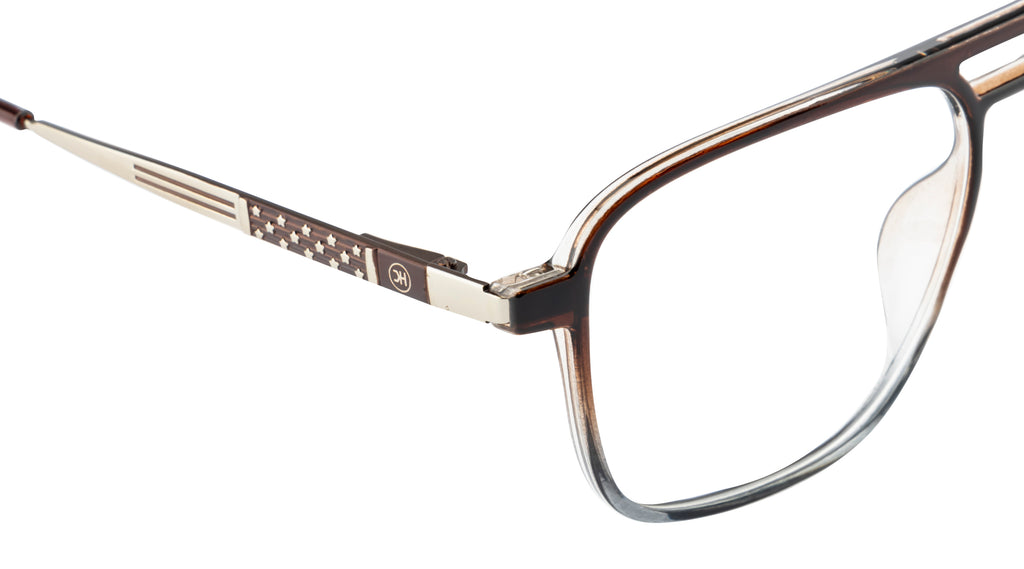 Men'S Double-Bar Square Frame With Dual Color Splash