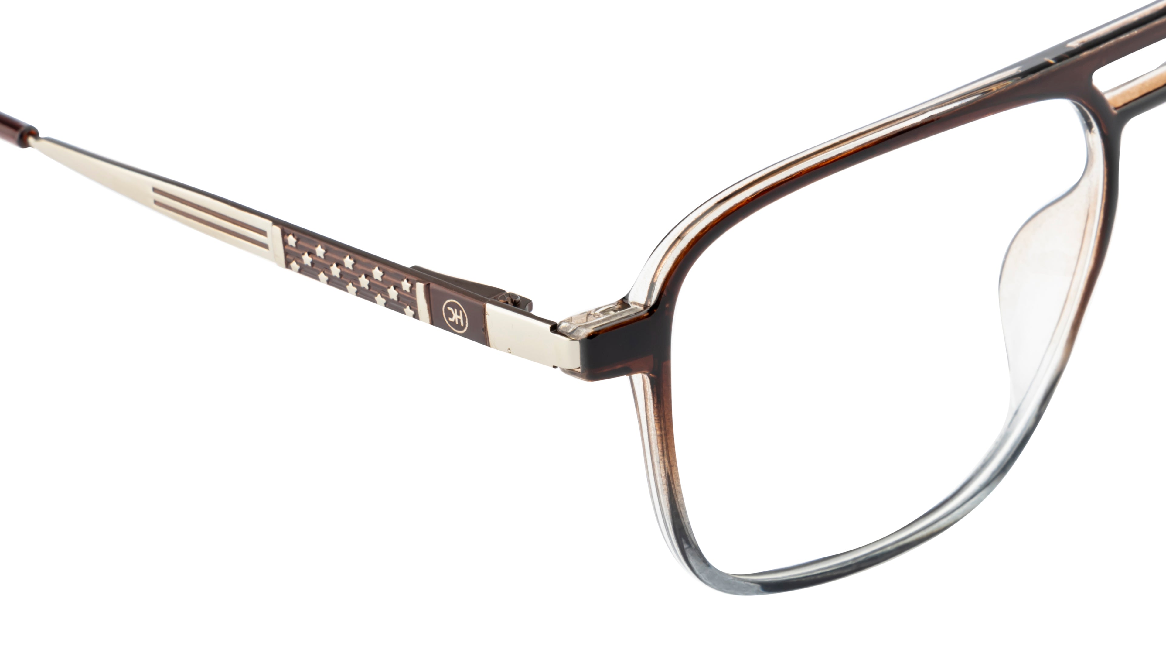 Men'S Double-Bar Square Frame With Dual Color Splash