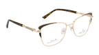 Cat-Eye Eyewear Frames with Spring Hinges | Brown and Gold Designer Style