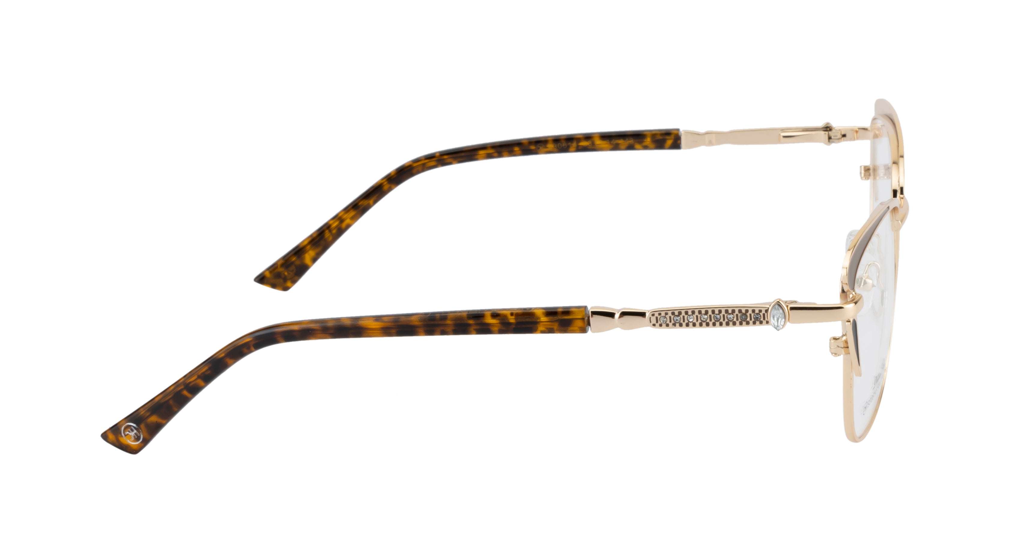 Cat-Eye Eyewear Frames with Spring Hinges | Brown and Gold Designer Style
