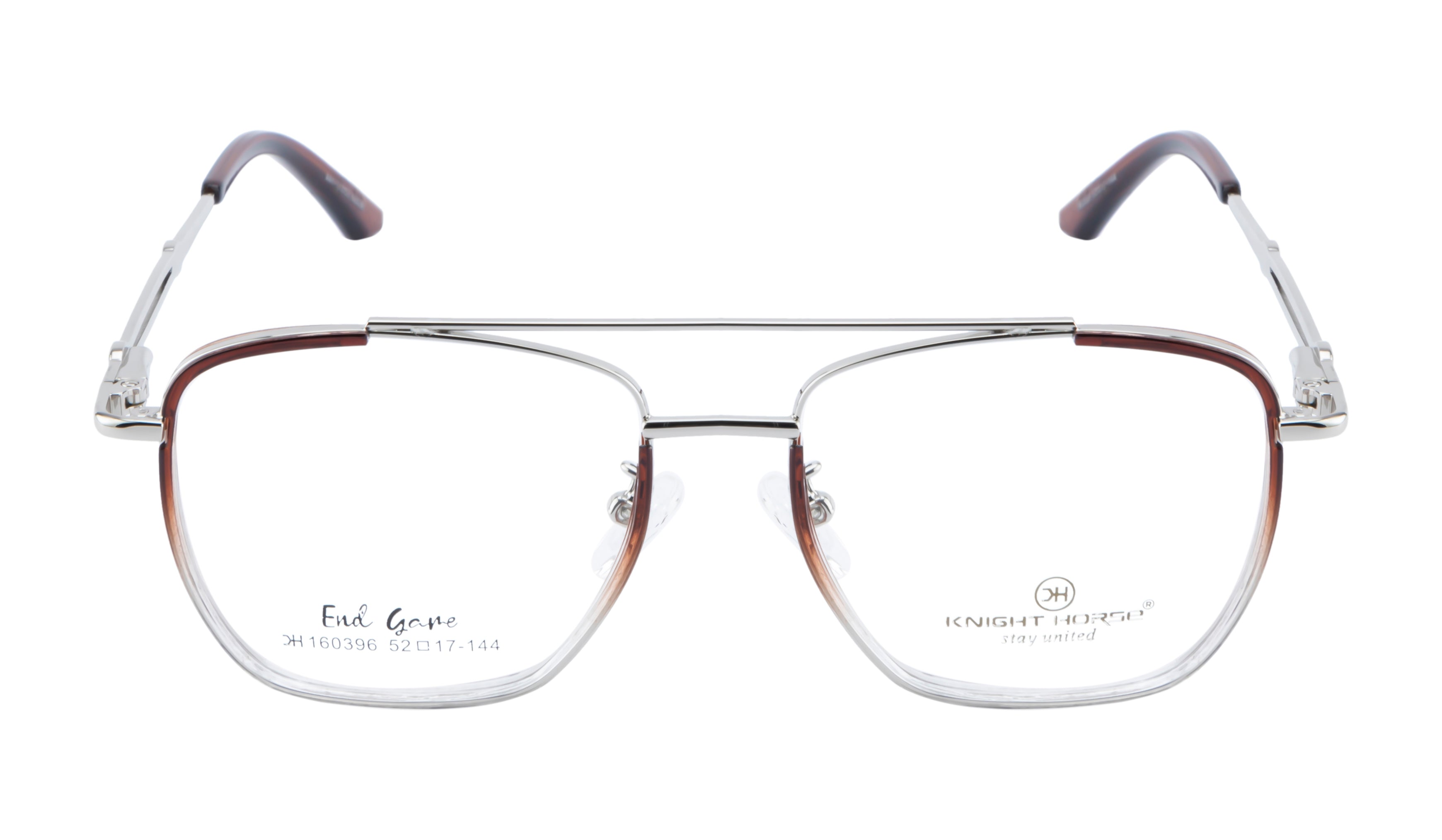 Knight Horse Geometric Double-Bridge Frame with Dual-Tone Design