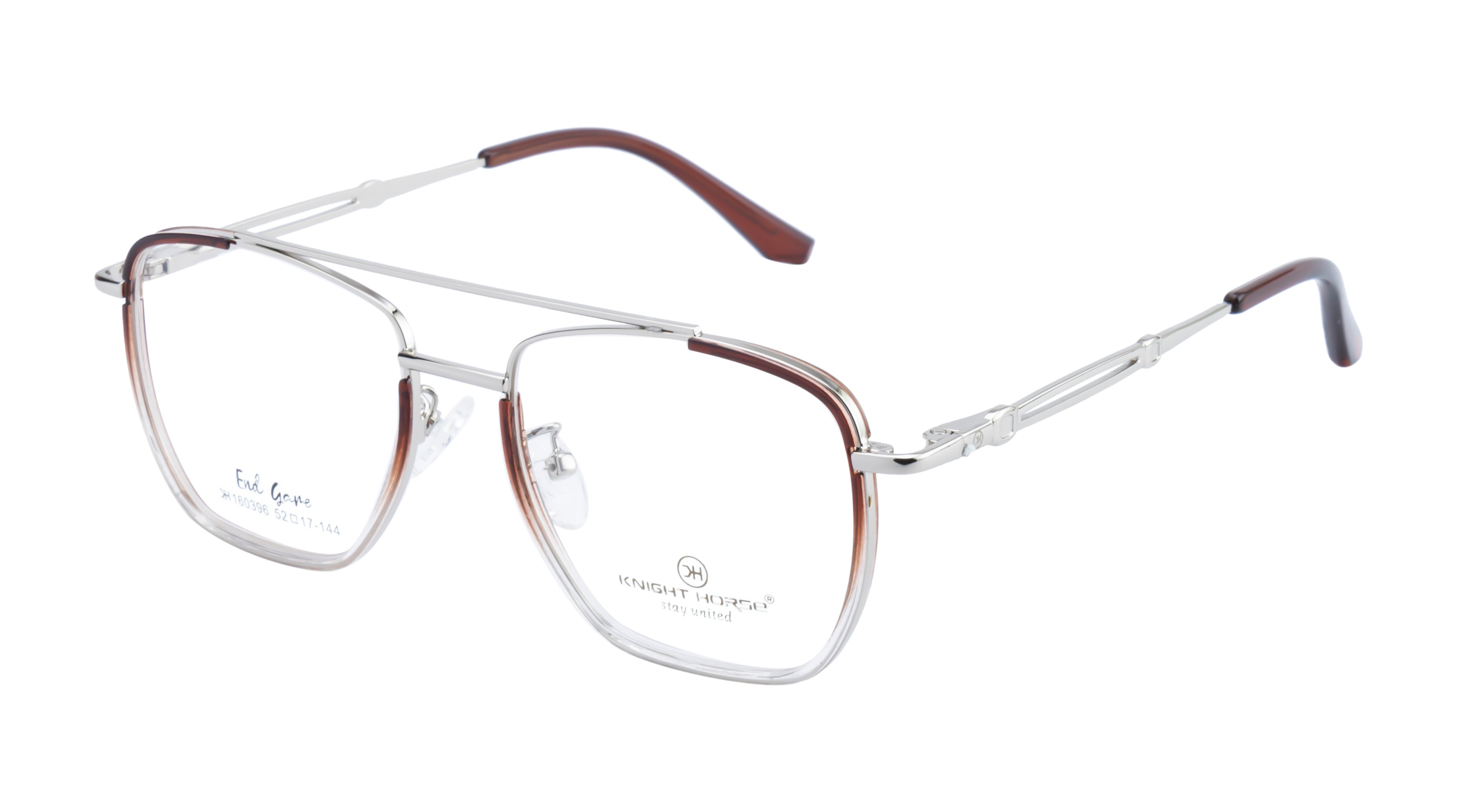 Knight Horse Geometric Double-Bridge Frame with Dual-Tone Design