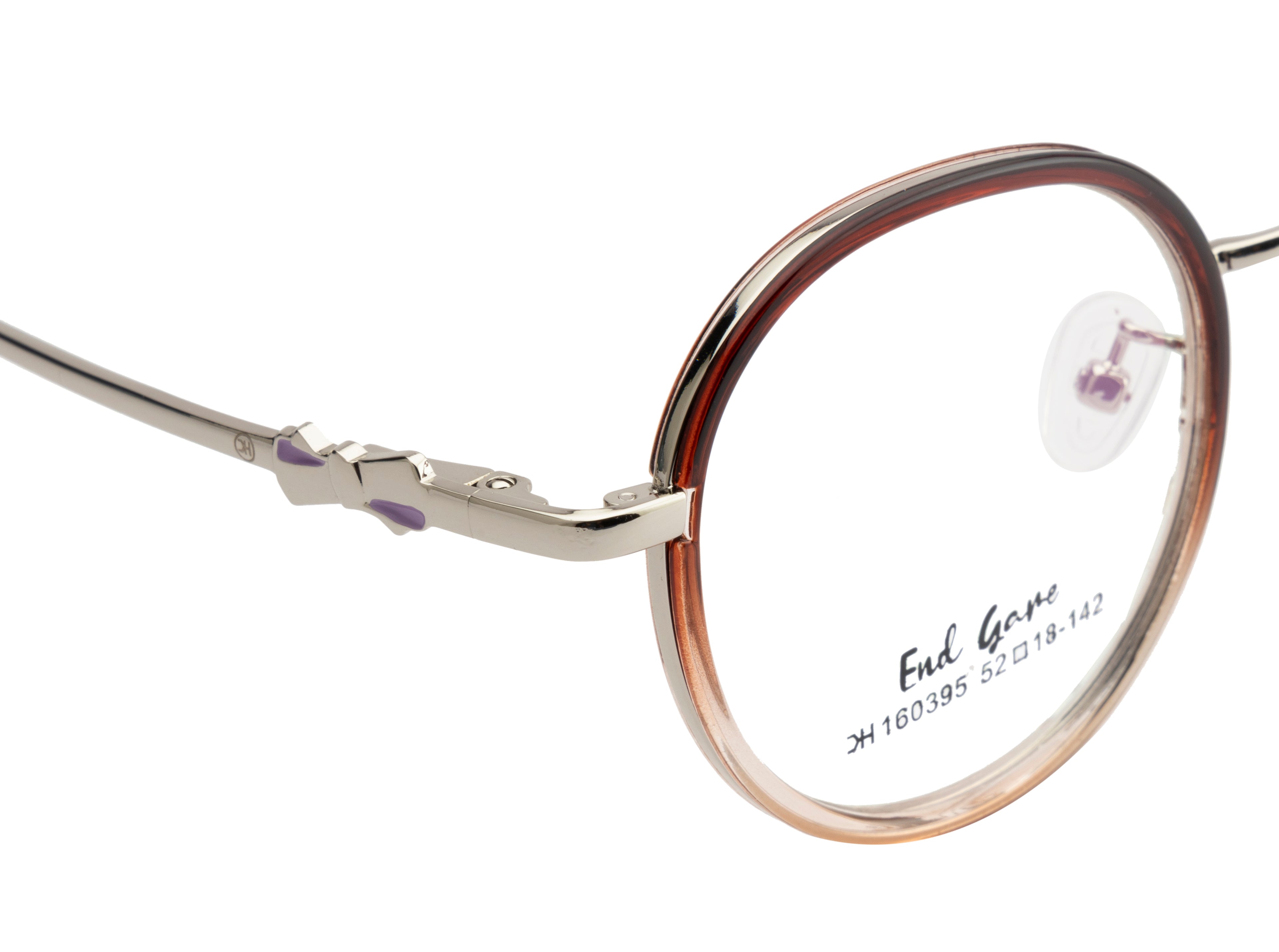 Elegant Silver & Brown Round Frame