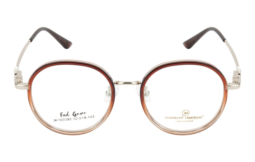 Elegant Silver & Brown Round Frame