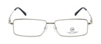 Knight Horse Rectangular Silver Metal Eyewear Frame with Spring Hinges