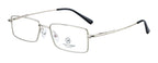 Knight Horse Rectangular Silver Metal Eyewear Frame with Spring Hinges
