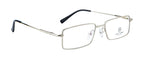 Knight Horse Rectangular Silver Metal Eyewear Frame with Spring Hinges