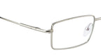Knight Horse Rectangular Silver Metal Eyewear Frame with Spring Hinges