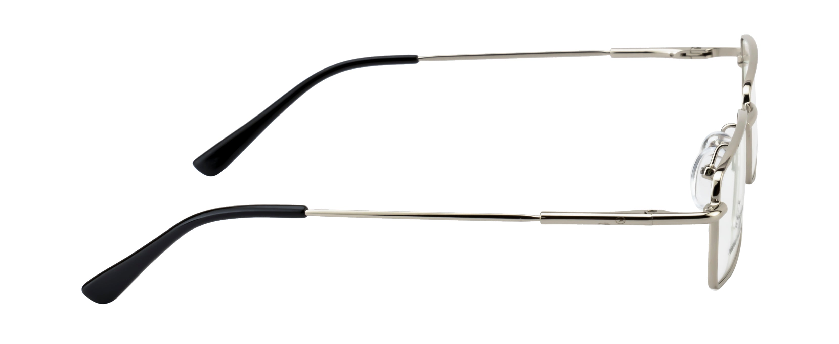 Knight Horse Rectangular Silver Metal Eyewear Frame with Spring Hinges