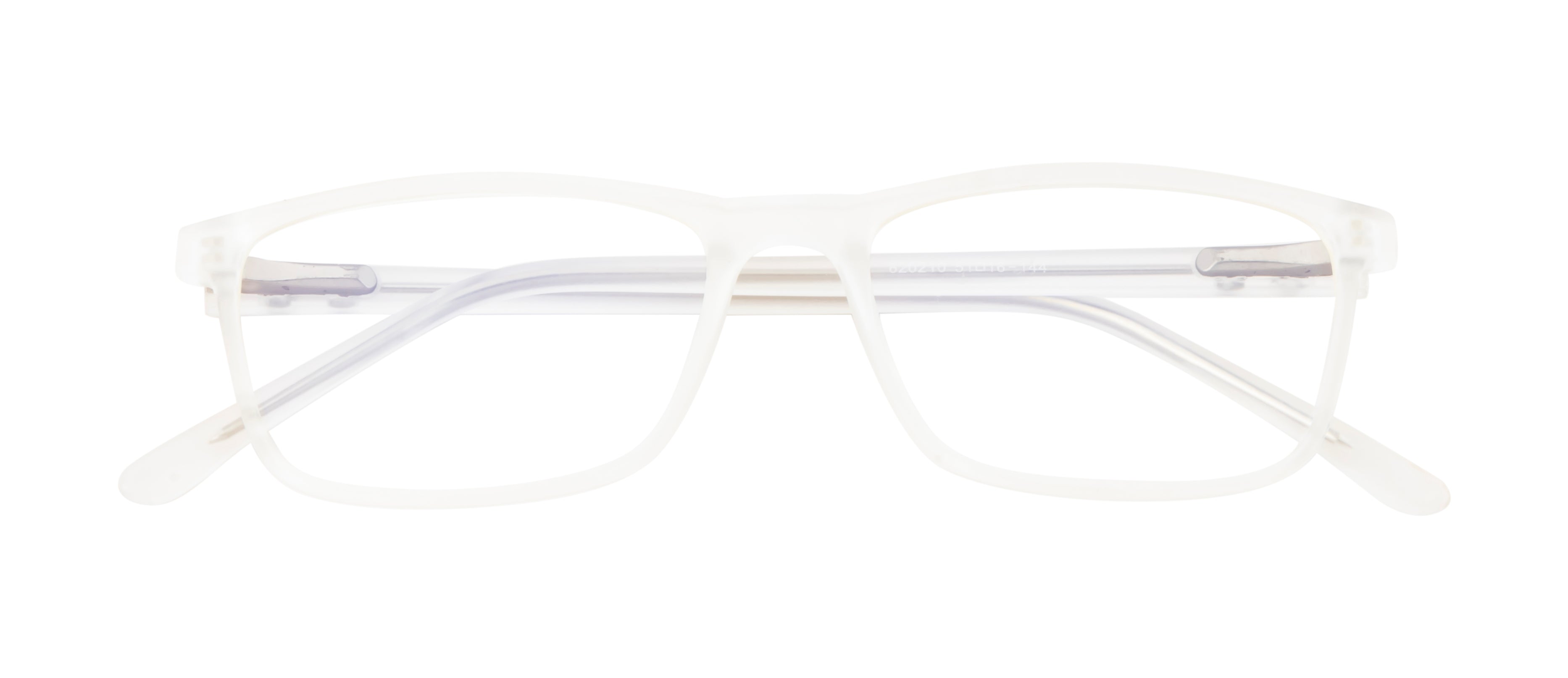 Crystalcontours Rectangle: White Transparent Matte Tr90 Eyewear