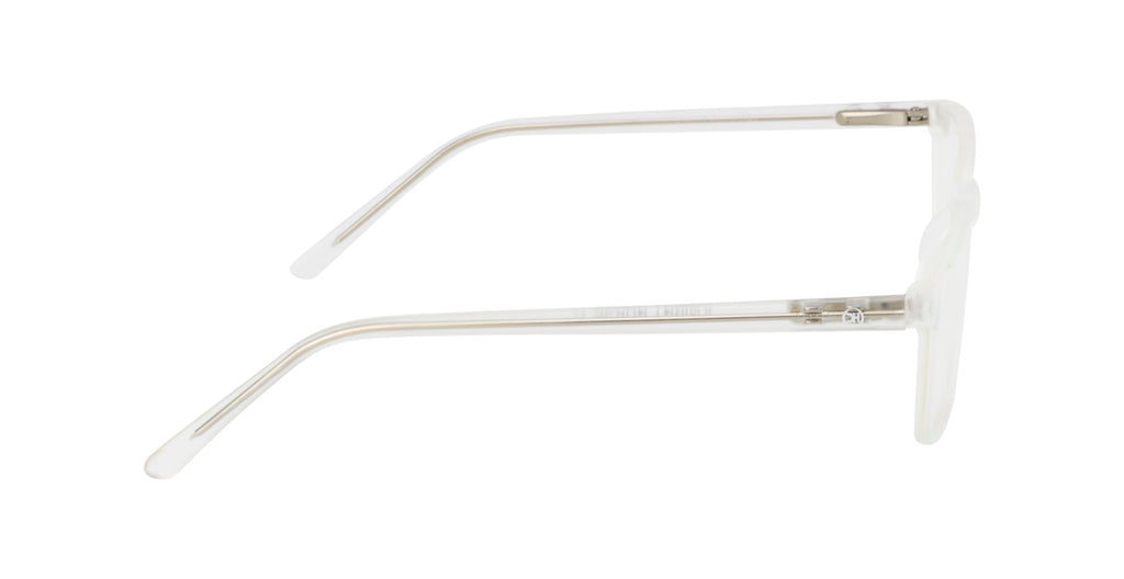 Crystalcontours Rectangle: White Transparent Matte Tr90 Eyewear