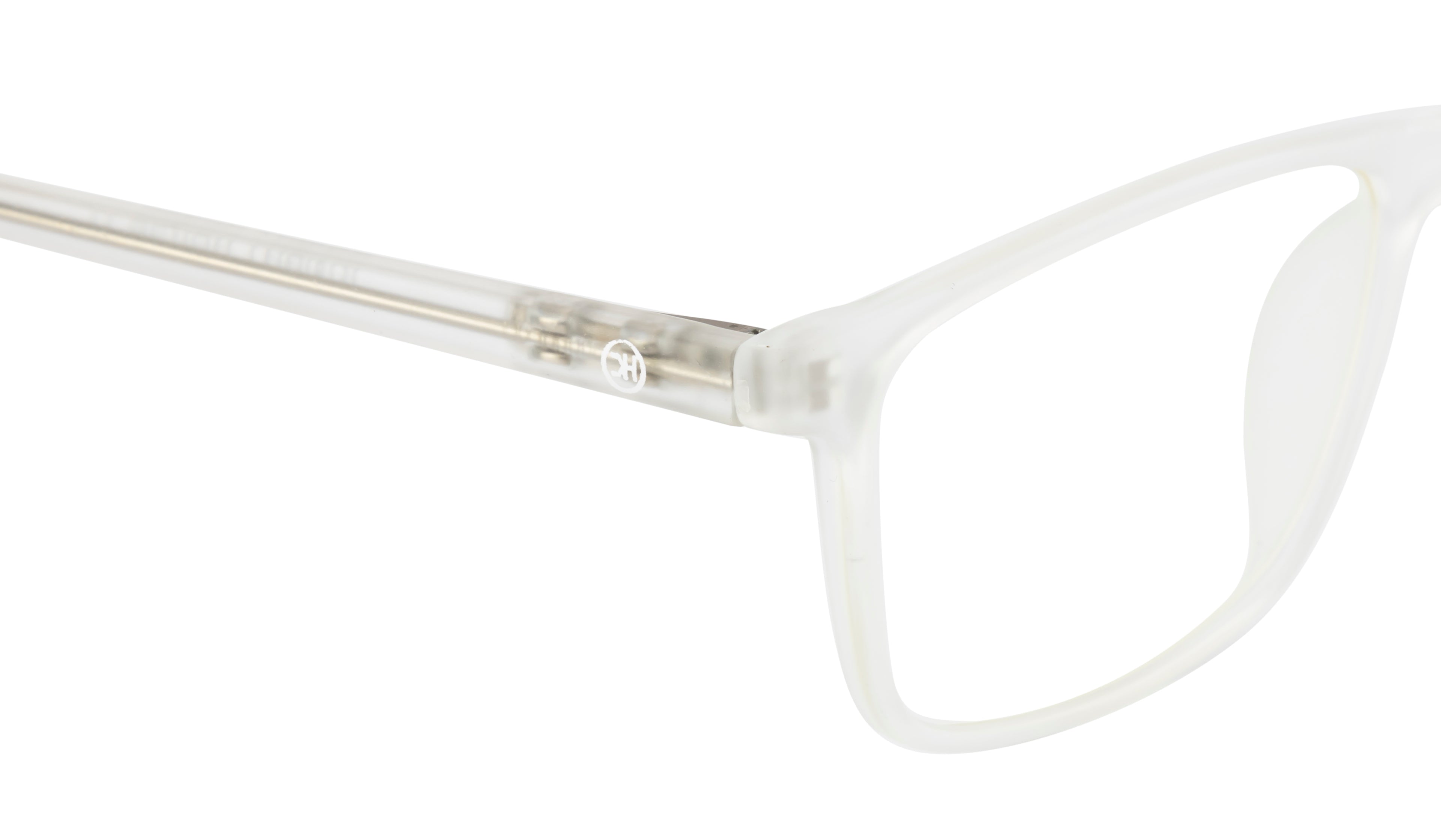 Crystalcontours Rectangle: White Transparent Matte Tr90 Eyewear
