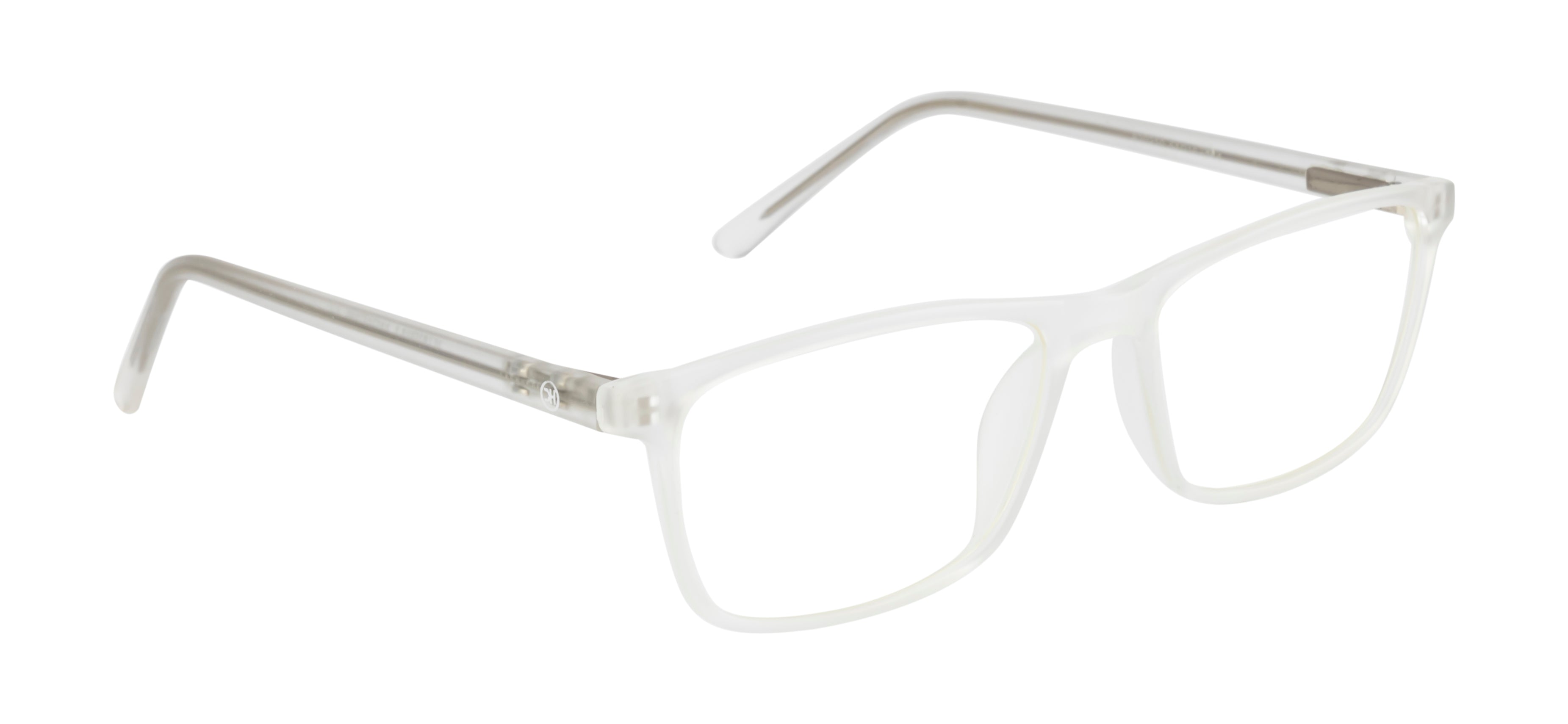 Crystalcontours Rectangle: White Transparent Matte Tr90 Eyewear