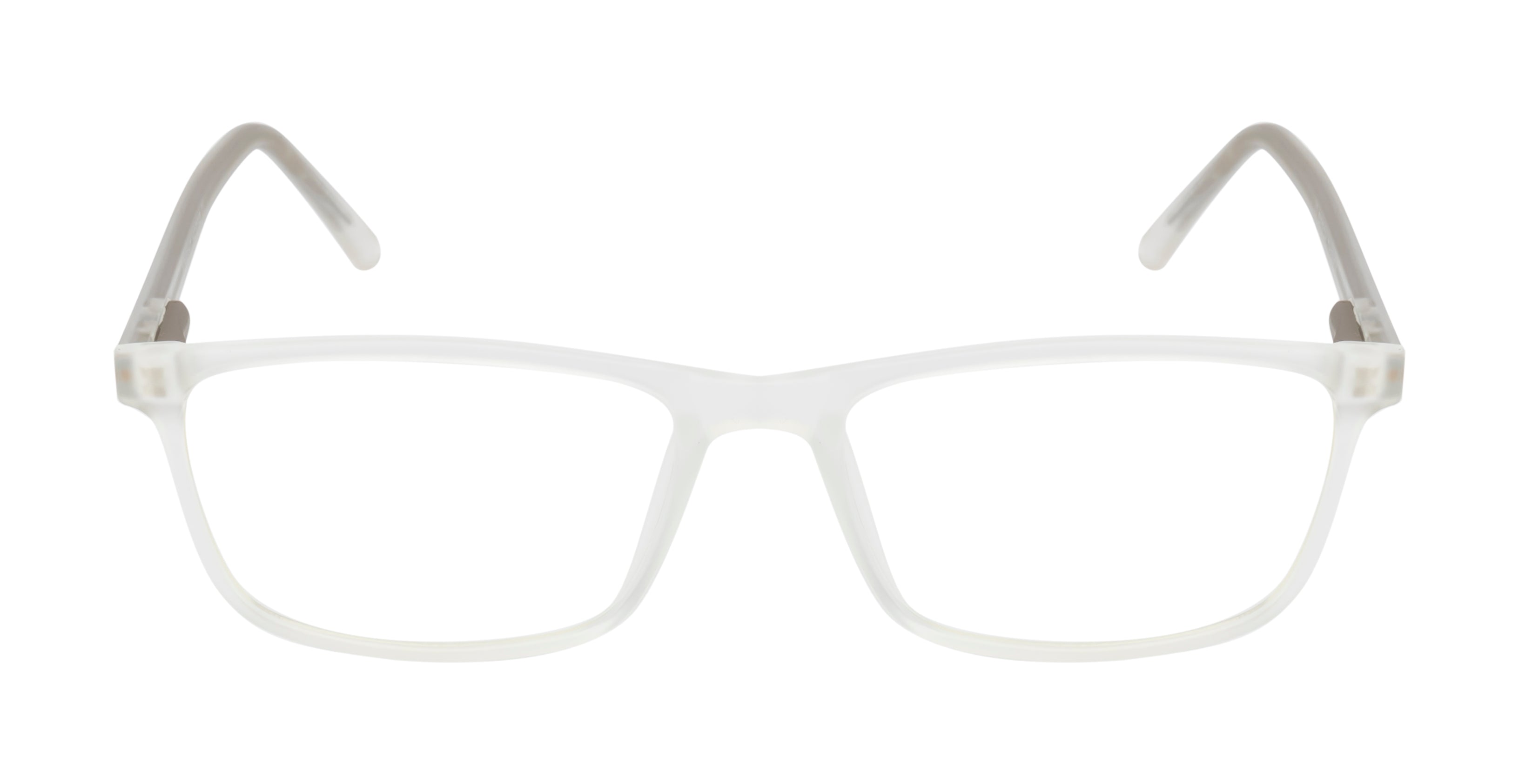 Crystalcontours Rectangle: White Transparent Matte Tr90 Eyewear