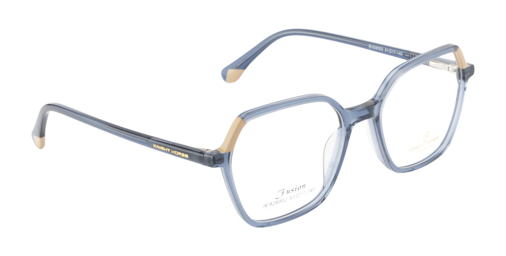 Chic And Contemporary Acetate Eyewear Frame In Glossy Blue & Beige Color