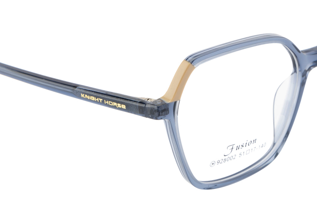 Chic And Contemporary Acetate Eyewear Frame In Glossy Blue & Beige Color