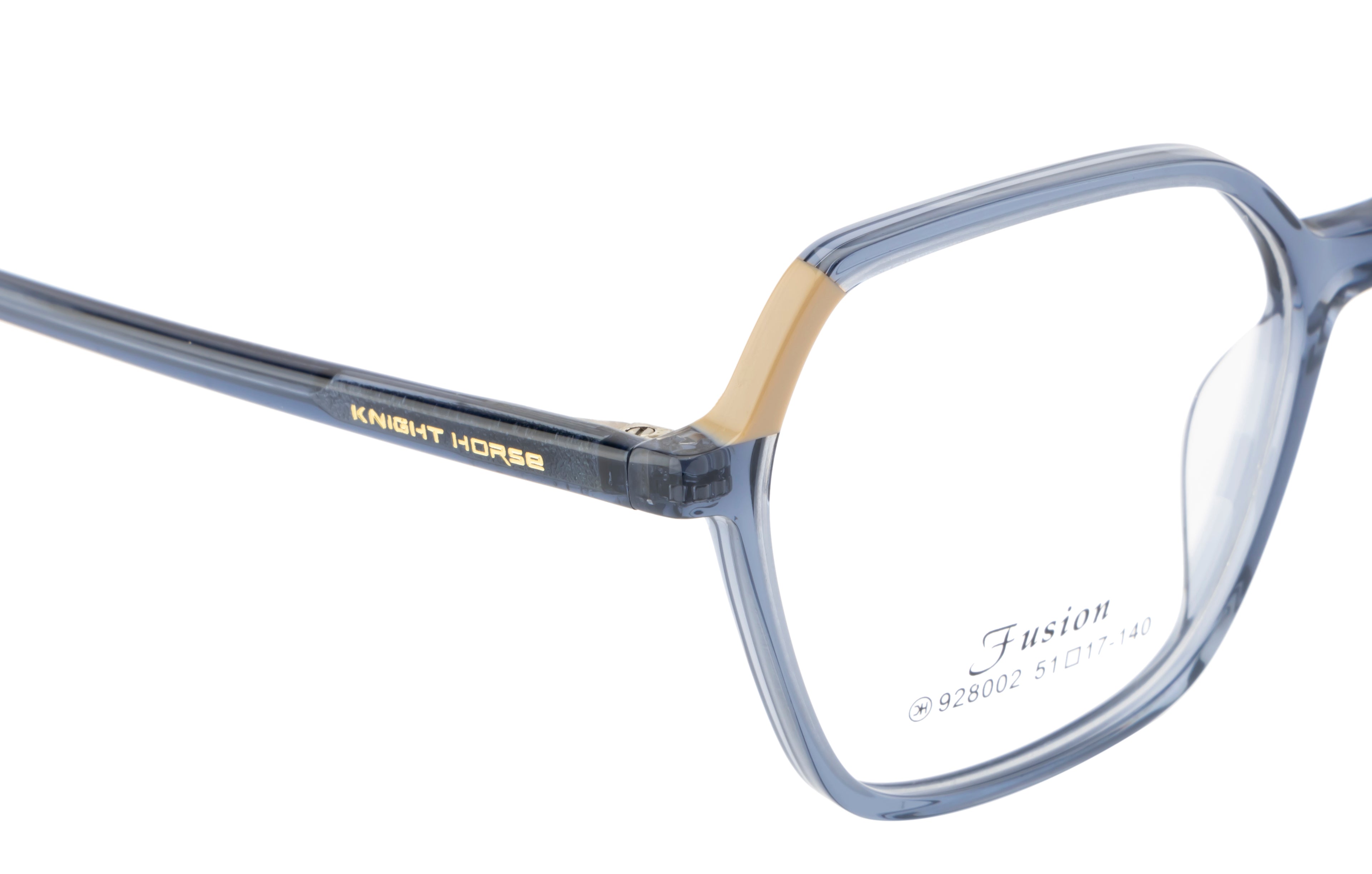 Chic And Contemporary Acetate Eyewear Frame In Glossy Blue & Beige Color