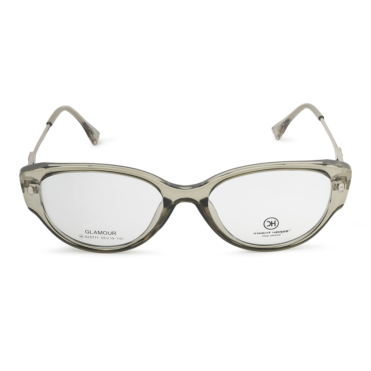 Knight Horse Oval Cat-Eye Optical Frame for Women – Smoke Grey