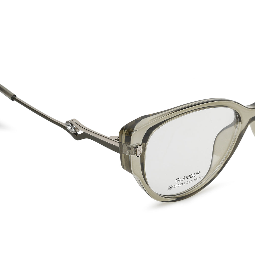 Knight Horse Oval Cat-Eye Optical Frame for Women – Smoke Grey