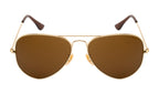 Luxe Aviator: Gold Frame with Polarized Brown B2 Lens & Blue Coating