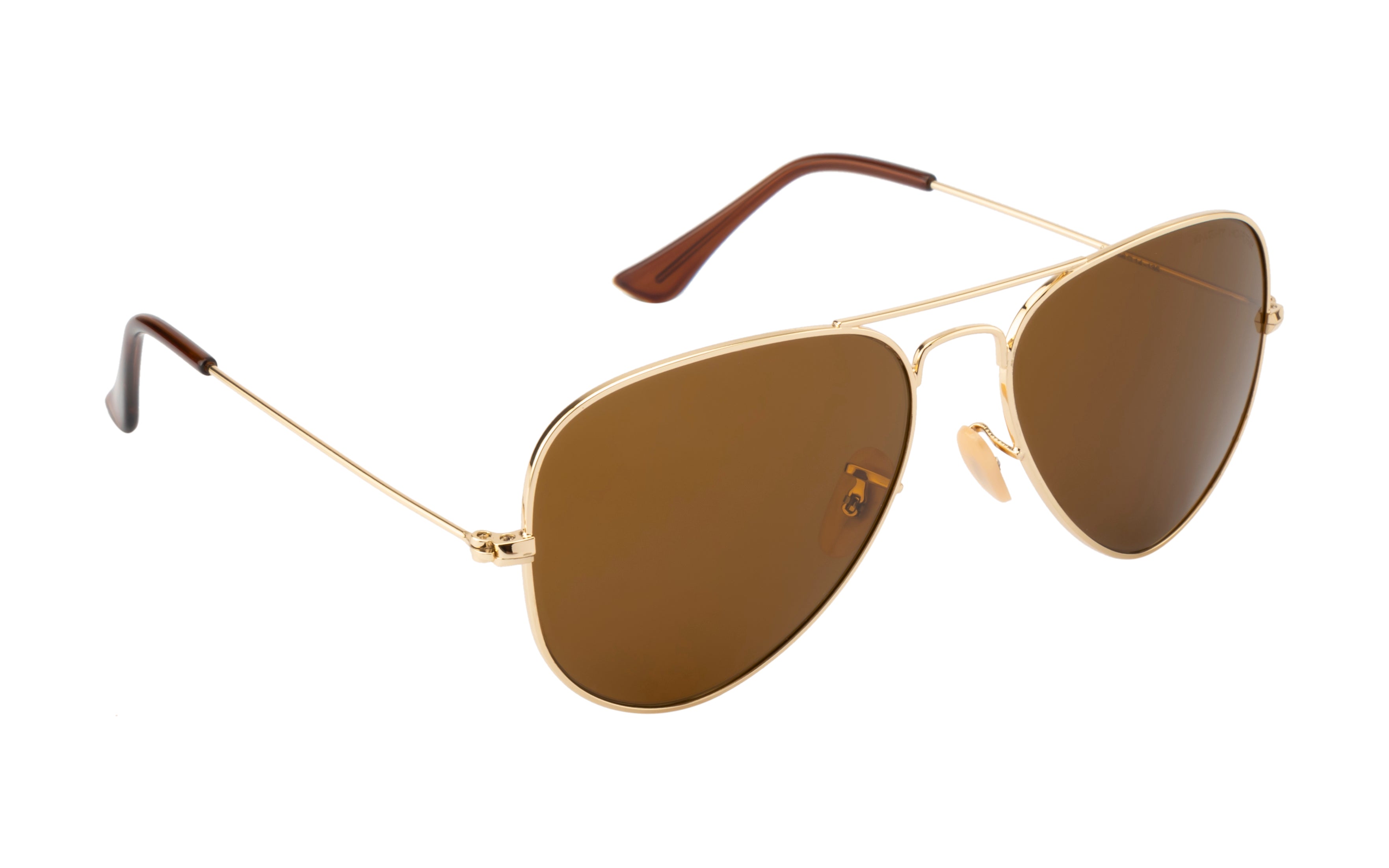 Luxe Aviator: Gold Frame with Polarized Brown B2 Lens & Blue Coating