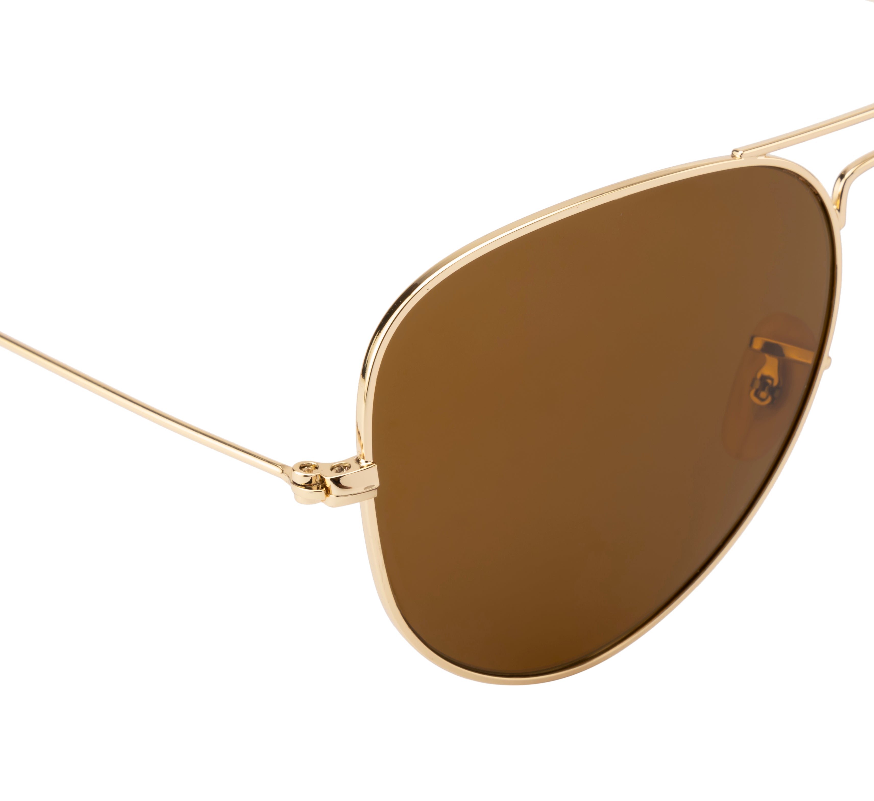 Luxe Aviator: Gold Frame with Polarized Brown B2 Lens & Blue Coating