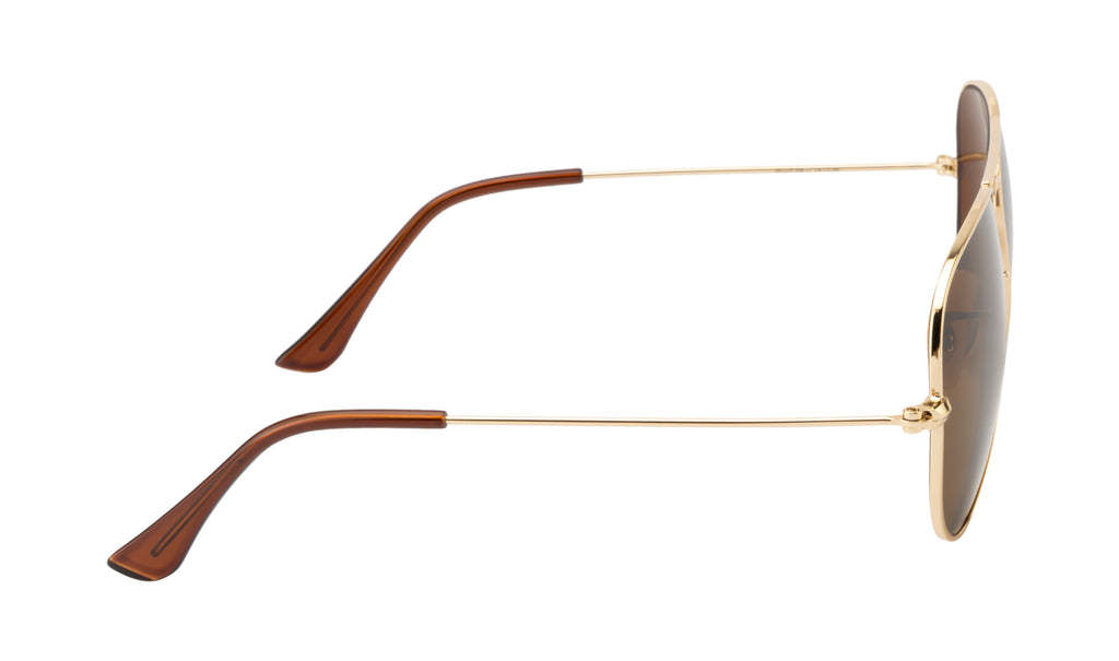 Luxe Aviator: Gold Frame with Polarized Brown B2 Lens & Blue Coating