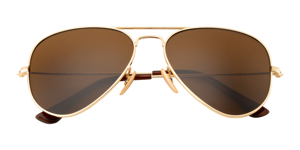 Luxe Aviator: Gold Frame with Polarized Brown B2 Lens & Blue Coating